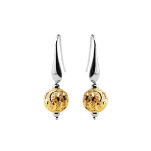 Sparkling 18kt Gold And Rhodium Plated Italian Earrings