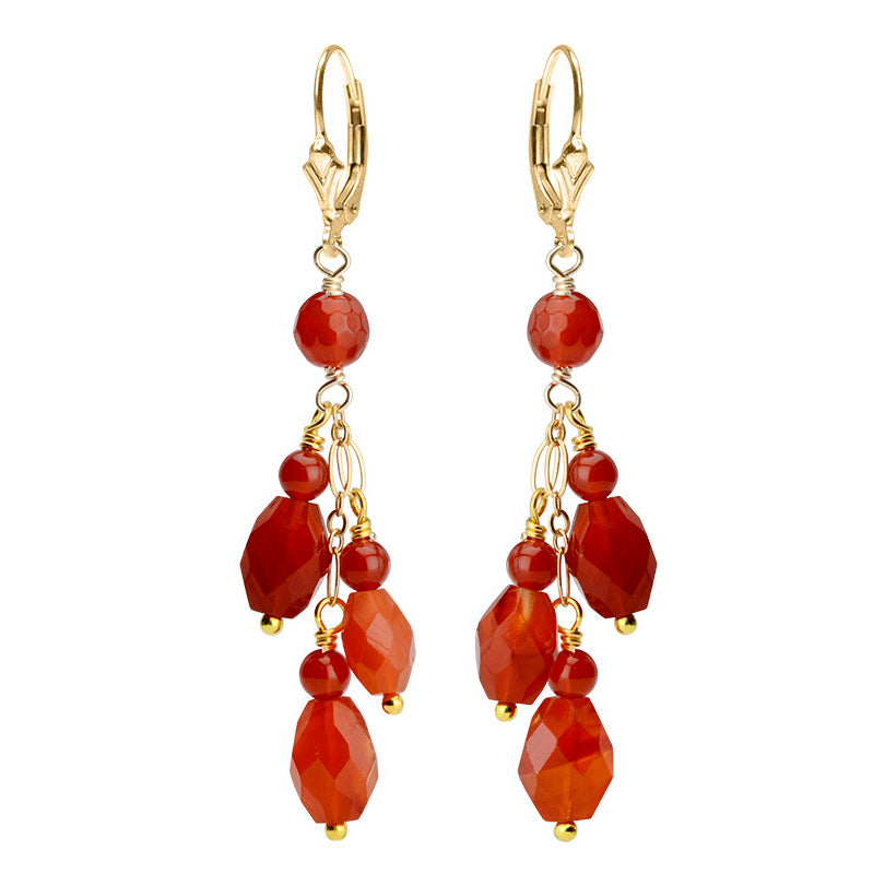 Gorgeous Carnelian Stones with Gold Filled Hooks