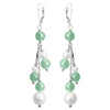 Gorgeous Sea Foam Green Chalcedony and Fresh Water Pearl Sterling Silver Earrings