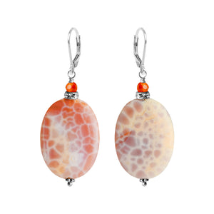 Sedona Agate and Carnelian Sterling Silver Statement Earrings