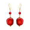 Enchanting Coral Gold Fill Hook Earrings in 2 sizes