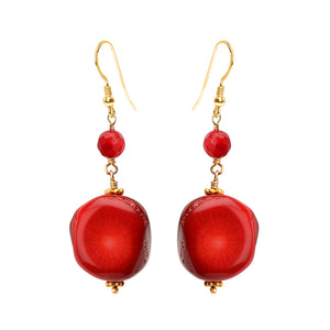 Enchanting Coral Gold Fill Hook Earrings in 2 sizes