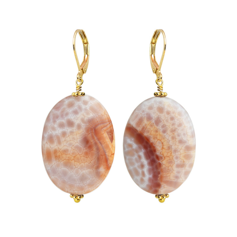 Beautiful Sedona Agate Gold Filled Statement Earrings