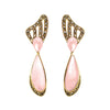 Beautiful Mother of Pearl and Marcasite Gold Plated Earrings in White or Pink.