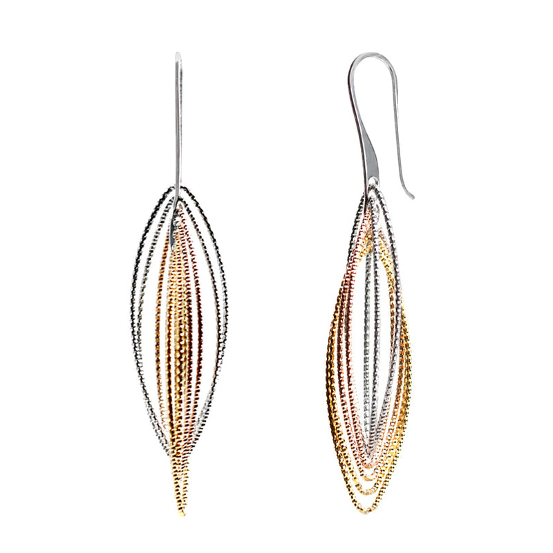 Nonchalance 18kt Tri-Color Plated Sterling Silver Italian Earrings