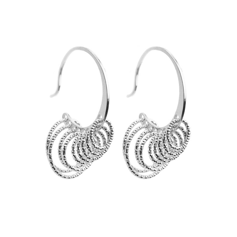 Sparkling Rhodium Plated Italian Sterling Silver Earrings