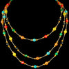 Semi-Precious Mixed Stones with Crystal Accents Knotted Statement Necklace