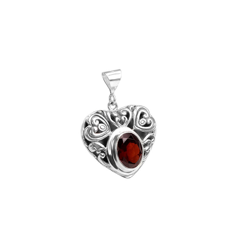 Petite Red Heart Sterling Silver Pendant on Chain
