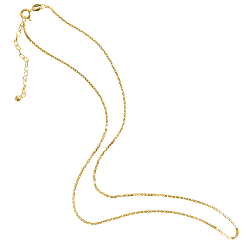 18kt Gold Plated Sterling Silver Italian Box Link Chain
