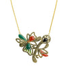 Floral Art Deco Design Gold Plated Marcasite Flower Necklace