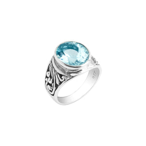 Sparkling Sky Blue Topaz Sterling Silver Ring