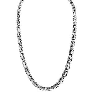 Magnificent Sterling Silver Heavy 10mm Borobudur Balinese Statement Chain with Designed Clasp
