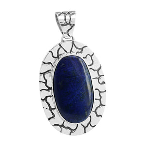 Gorgeous Deep Blue Azurite Stone Sterling Silver Statement Pendant