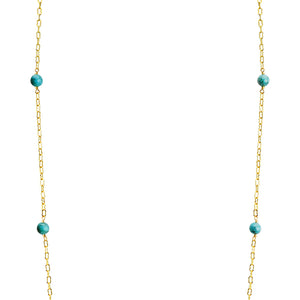 Delicate Floating Turquoise Balls Gold Filled Necklace  27" or 32"