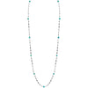 Delicate Turquoise Silver Plated Necklace - approx 30"