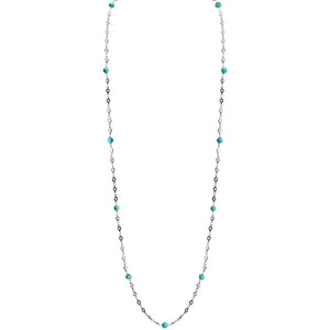 Delicate Turquoise Silver Plated Necklace - approx 30"