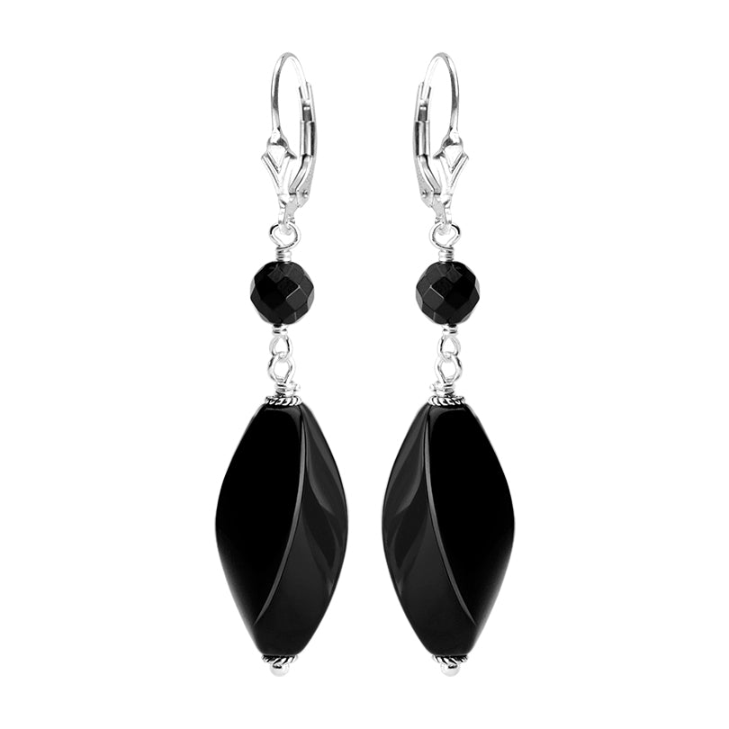 Stunning Black Onyx Statement Sterling Silver Earrings