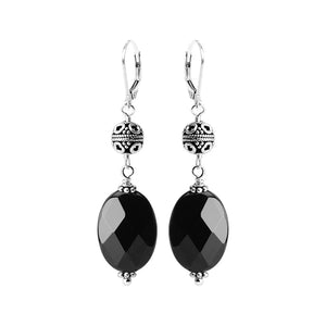 Elegant Black Onyx Sterling Silver Statement Earrings