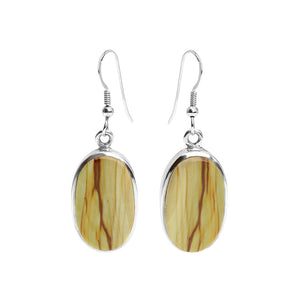 Natural Picture Jasper Sterling Silver Earrings