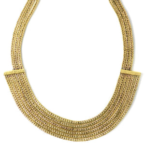 Karen London "Athena" Gold Tone Brass Statement Necklace