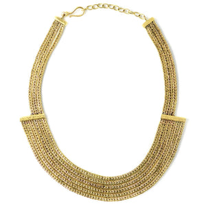 Karen London "Athena" Gold Tone Brass Statement Necklace
