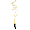 Karen London "Rebel Yell" Horn on Long Gold Plated Brass Necklace - 30"