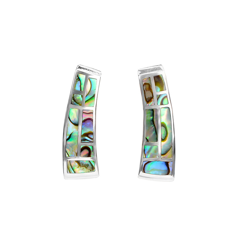 Brilliant Lustrous Labyrinth Abalone Sterling Silver Statement Earrings