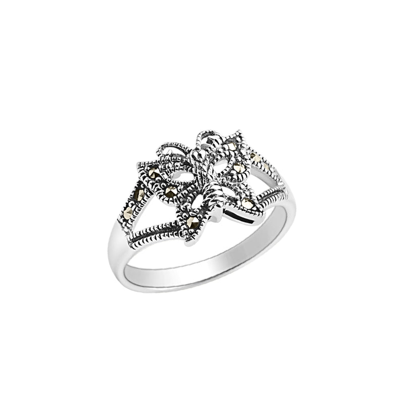 Delicate Sterling Silver Marcasite Butterfly Ring