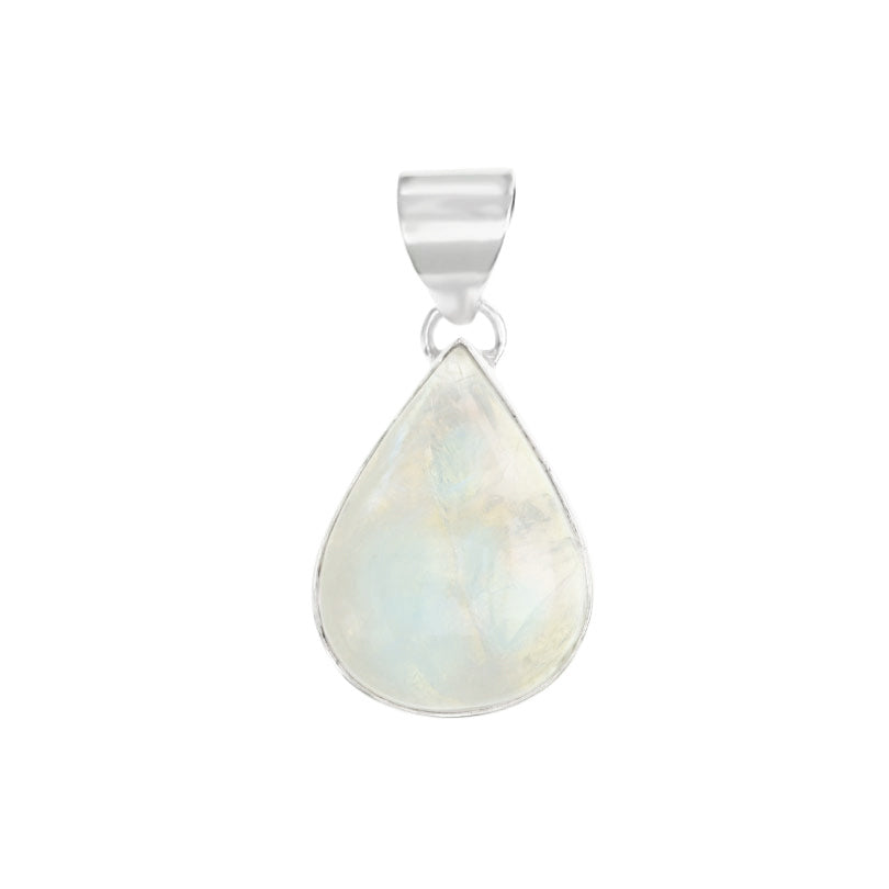 Opalescent Small Rainbow Moonstone Sterling Silver Pendant