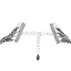 9-Strand Silver and Black Plated Chain Necklace with Sterling Clasp
