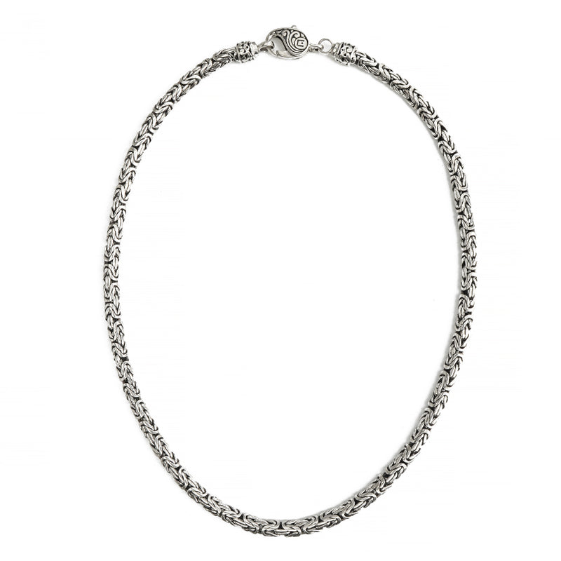 Sterling Silver 5mm Borobudur Chain With Designed Clasp