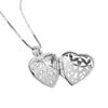 Classic Marcasite Heart Locket on Rhodium Plated Silver Chain