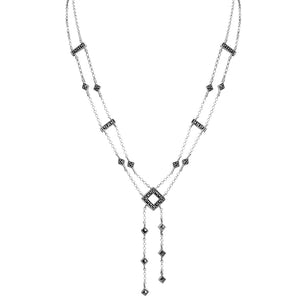 Beautiful Delicate Marcasite Sterling Silver Necklace