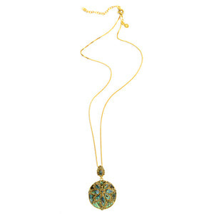 Glorious Abalone and Marcasite Gold Plated Statement Necklace
