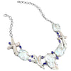Magnificent Fresh Water Pearl and Iolite Sterling Silver Statement Necklace