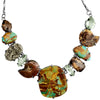 Magnificent Boulder Turquoise, Fiery Ammolite & Gemstones Sterling Silver Statement Necklace