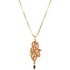 Art Deco Inspired Semiprecious stones Rose Gold Plated Marcasite Necklace