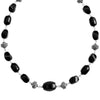 Stunning Black Onyx with Balinese Filigree Accents Sterling Silver Statement Necklace