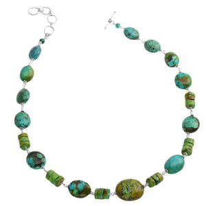 So Pretty Genuine Turquoise Sterling Silver Necklace 21"