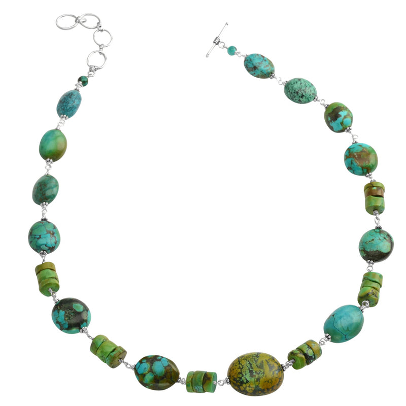So Pretty Genuine Turquoise Sterling Silver Necklace 21