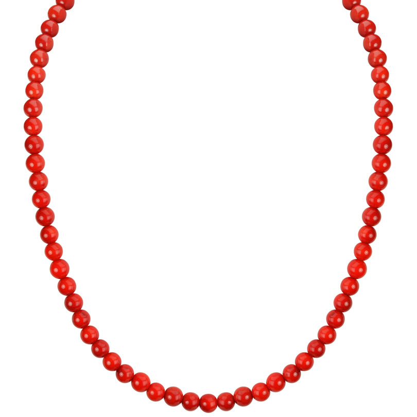 Coral Sterling Silver Necklace 16" - 17"