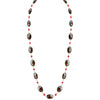 Beautiful Faceted Smoky Quartz with Red Coral Accent Sterling Silver Necklace 27"