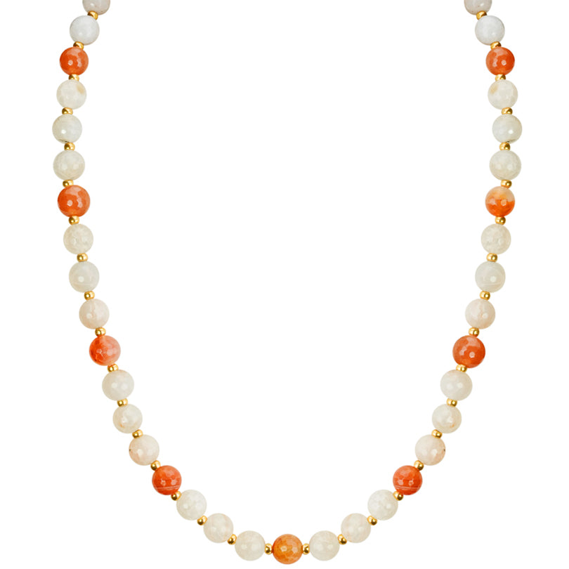 Beautiful Carnelian and Agate Gold Fill Necklace
