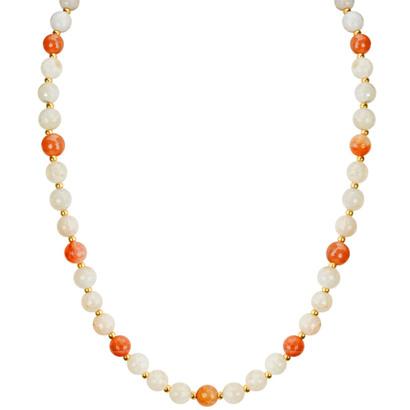 Beautiful Carnelian and Agate Gold Fill Necklace