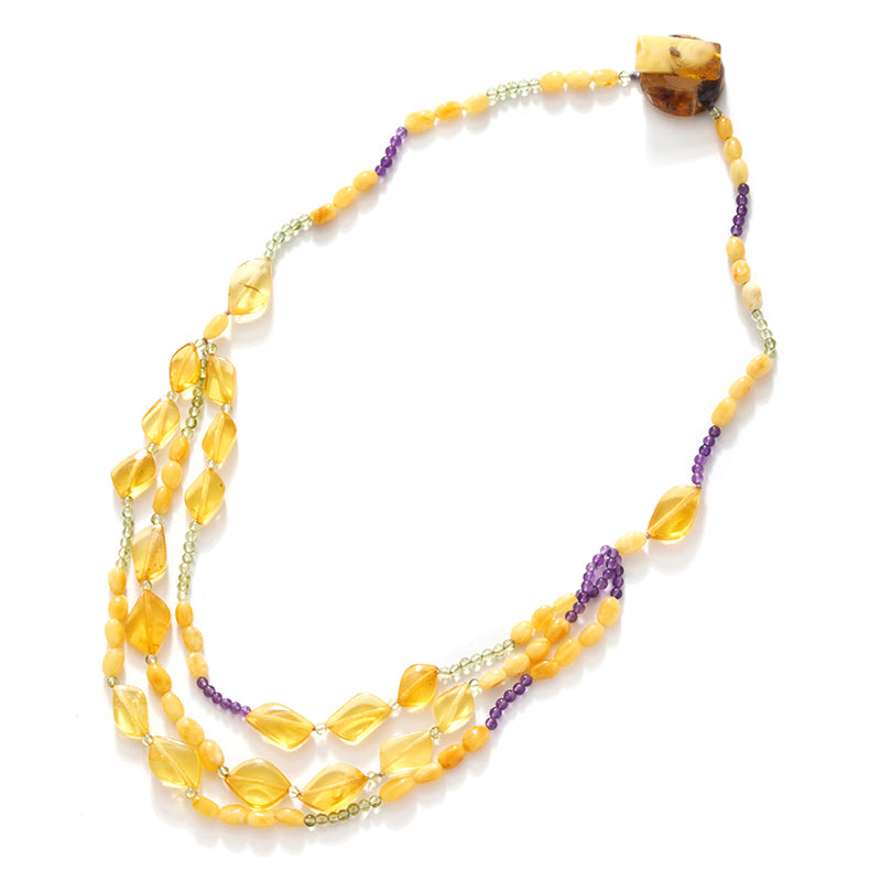 Pretty Delicate Lemon Baltic Amber Amber Statement Necklace