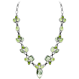 Gorgeous Green Amethyst Sterling Silver Statement Necklace