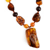 Polish Designer Large Stones of Beautiful Cognac Amber Statement Necklace