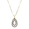 Fashionable Black Onyx and Marcasite Gold Plated Necklace