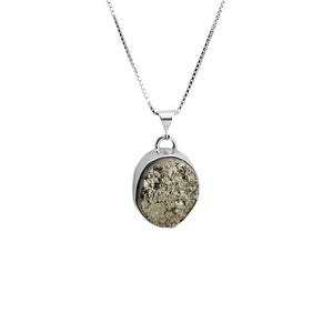 Sparkling Pyrite "Fools Gold" Sterling Silver Necklace 18"