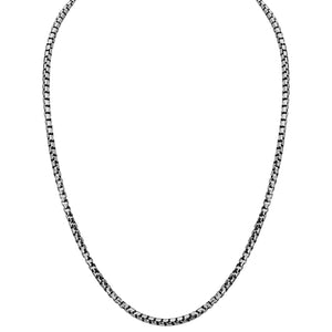 Rhodium Plated Sterling Silver Box Link Chain